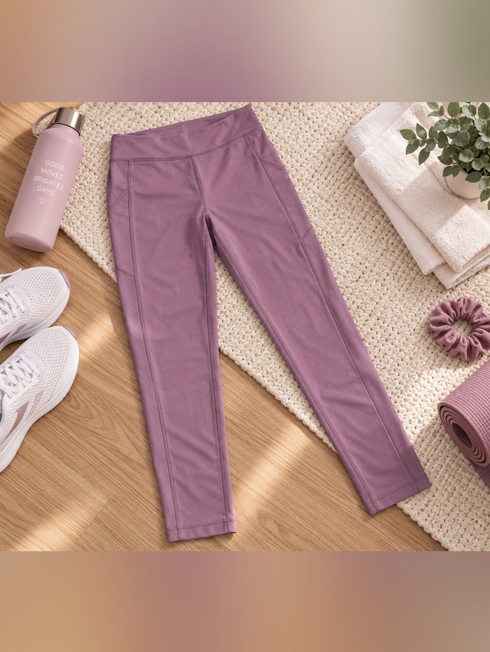 Shambhala High-Waist Active Leggings - Dusty Mauve